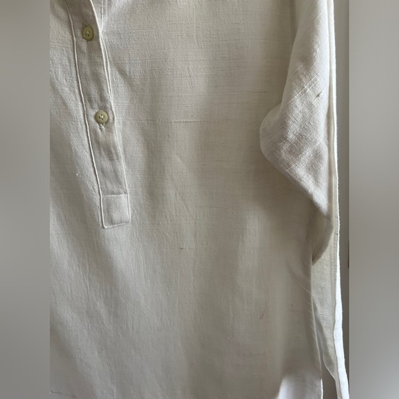 FabIndia style white handwoven hi quality khadi Kurta dress long tunic women XL - Picture 8 of 9